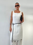 Max Mara Linen Square Neck Midi Dress - M/L - SYLK