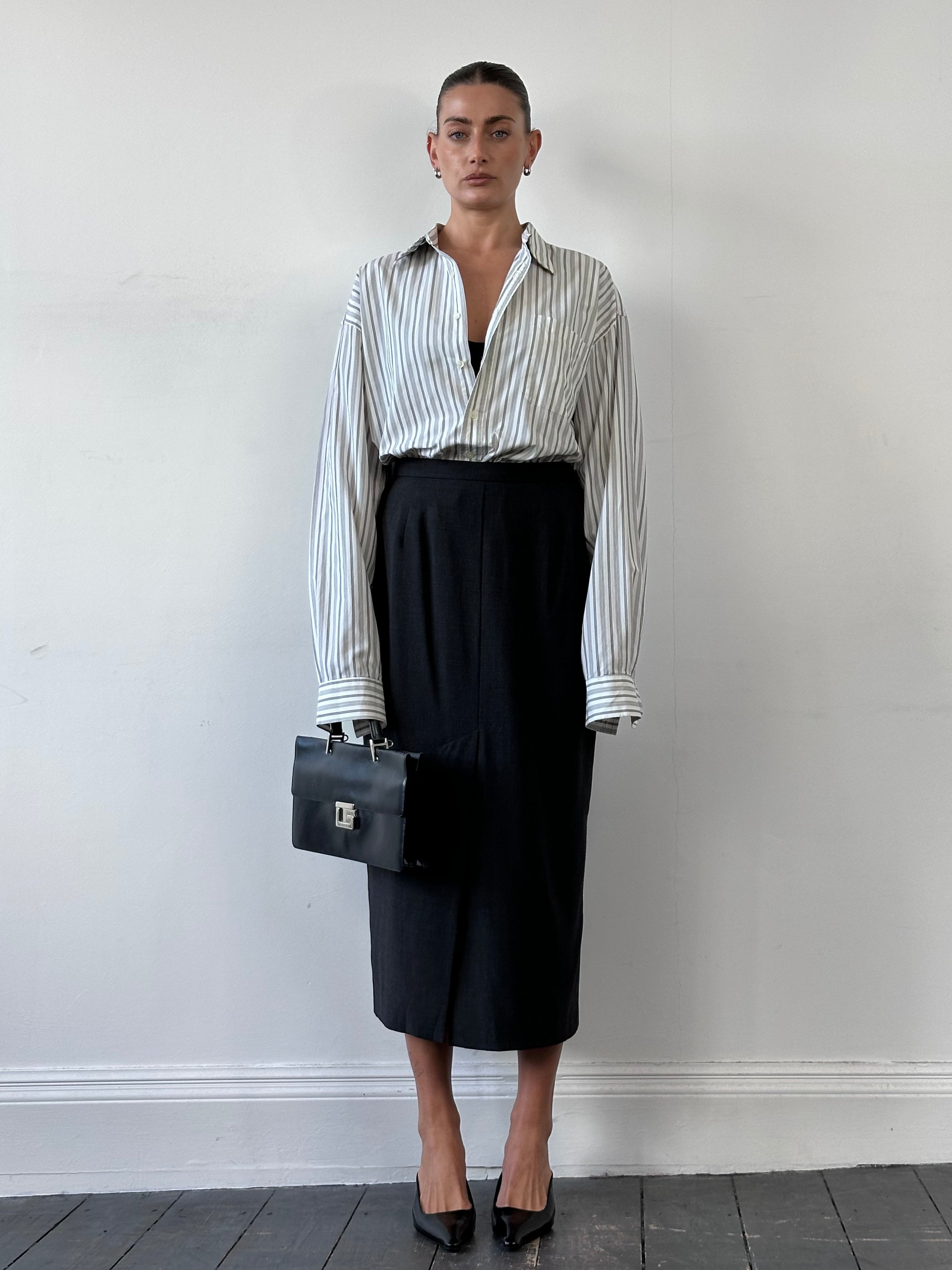 Jaeger 90s Pure Wool Two Piece Skirt Suit - M/W26 - SYLK