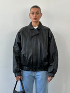 Vintage Leather Blouson Bomber Jacket - XL - SYLK