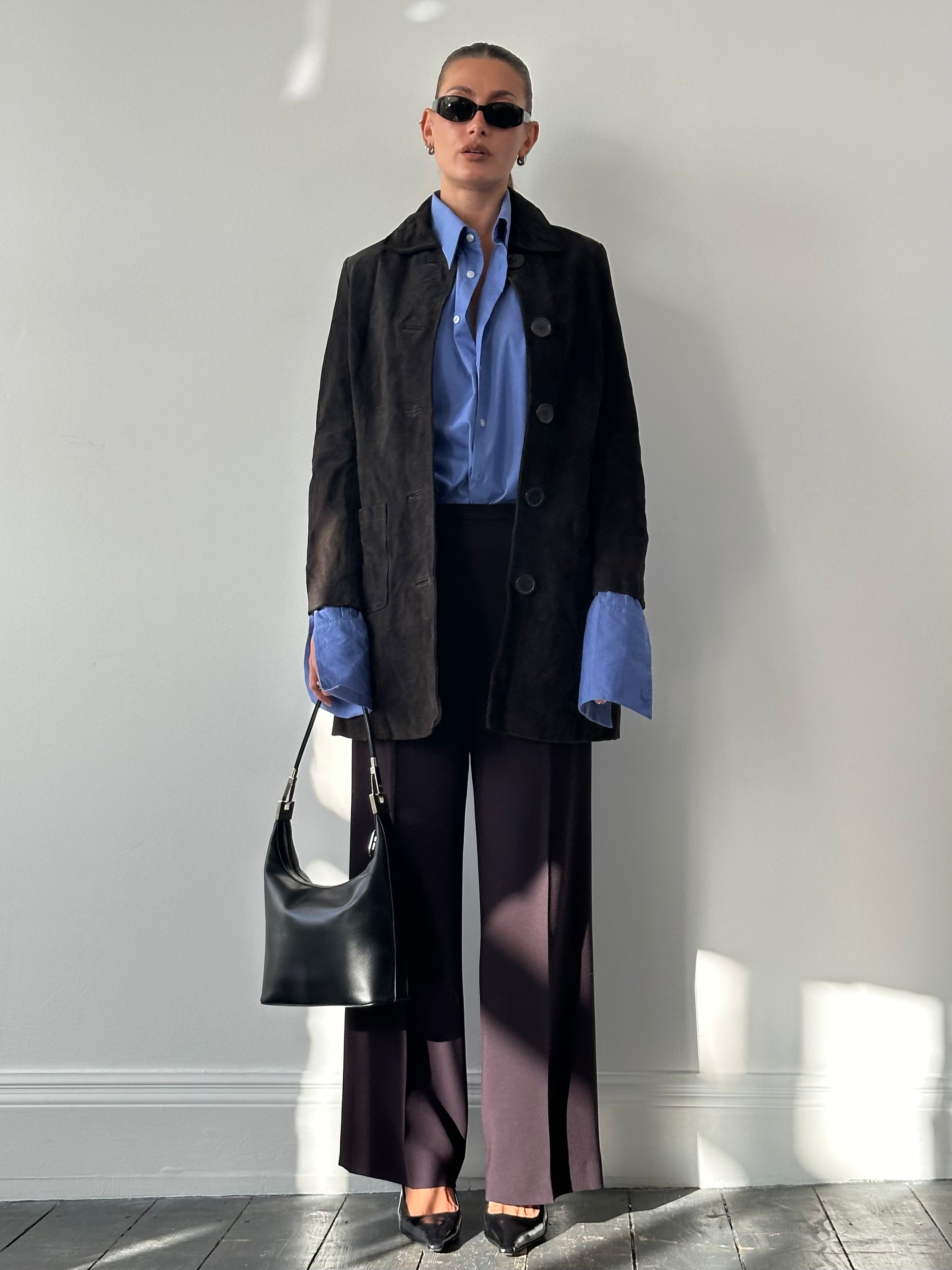 Vintage Suede Trench Coat - S - SYLK