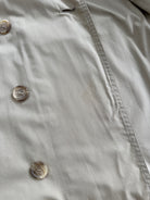 Yves Saint Laurent 80s Cotton Double Breasted Belted Coat - XXL - SYLK