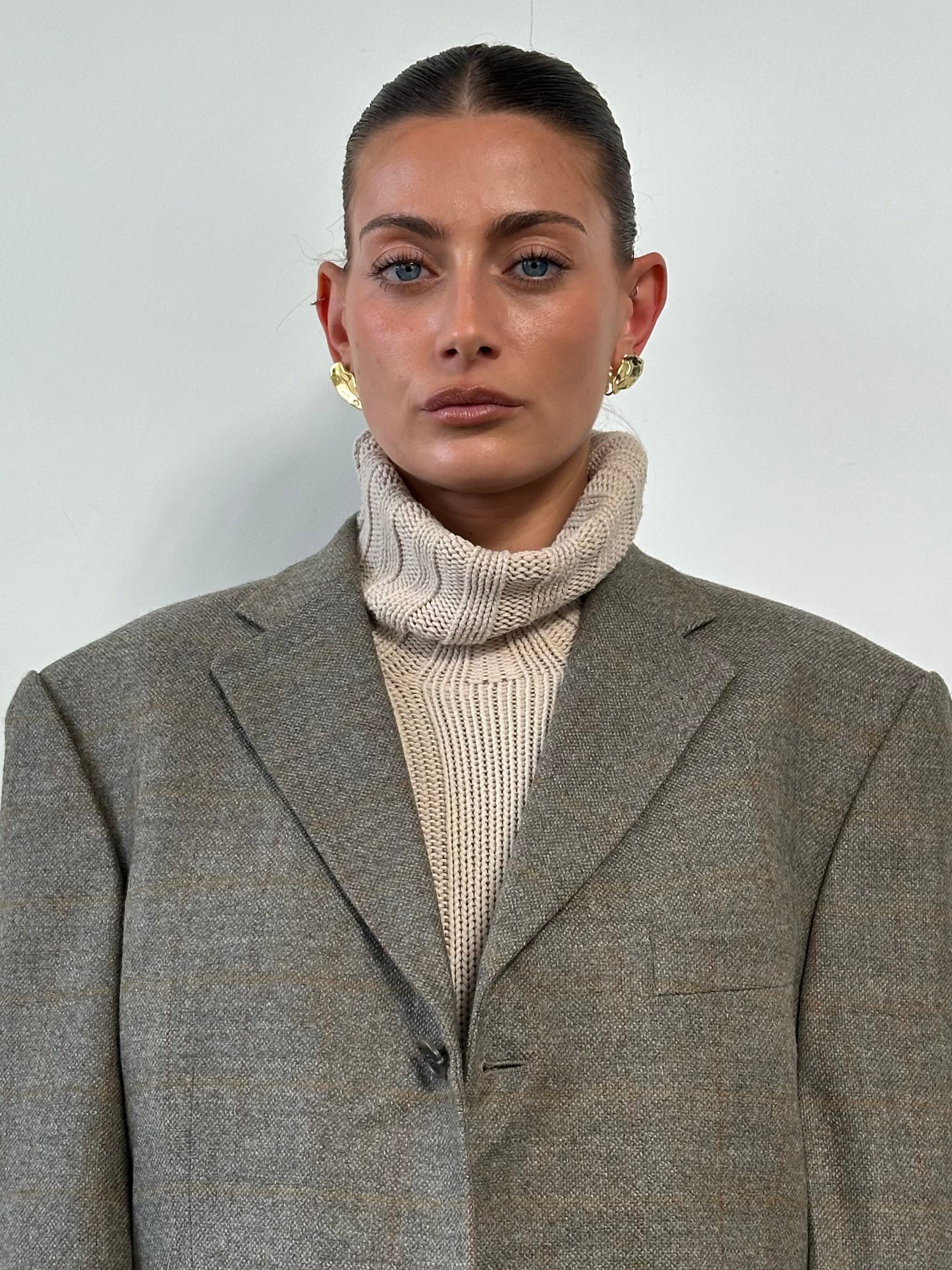 Yves Saint Laurent Pure Brushed Wool Check Blazer - XL/XXL - SYLK