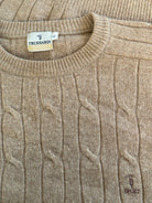 Trussardi Pure Wool Cable Knit Logo Jumper - L - SYLK