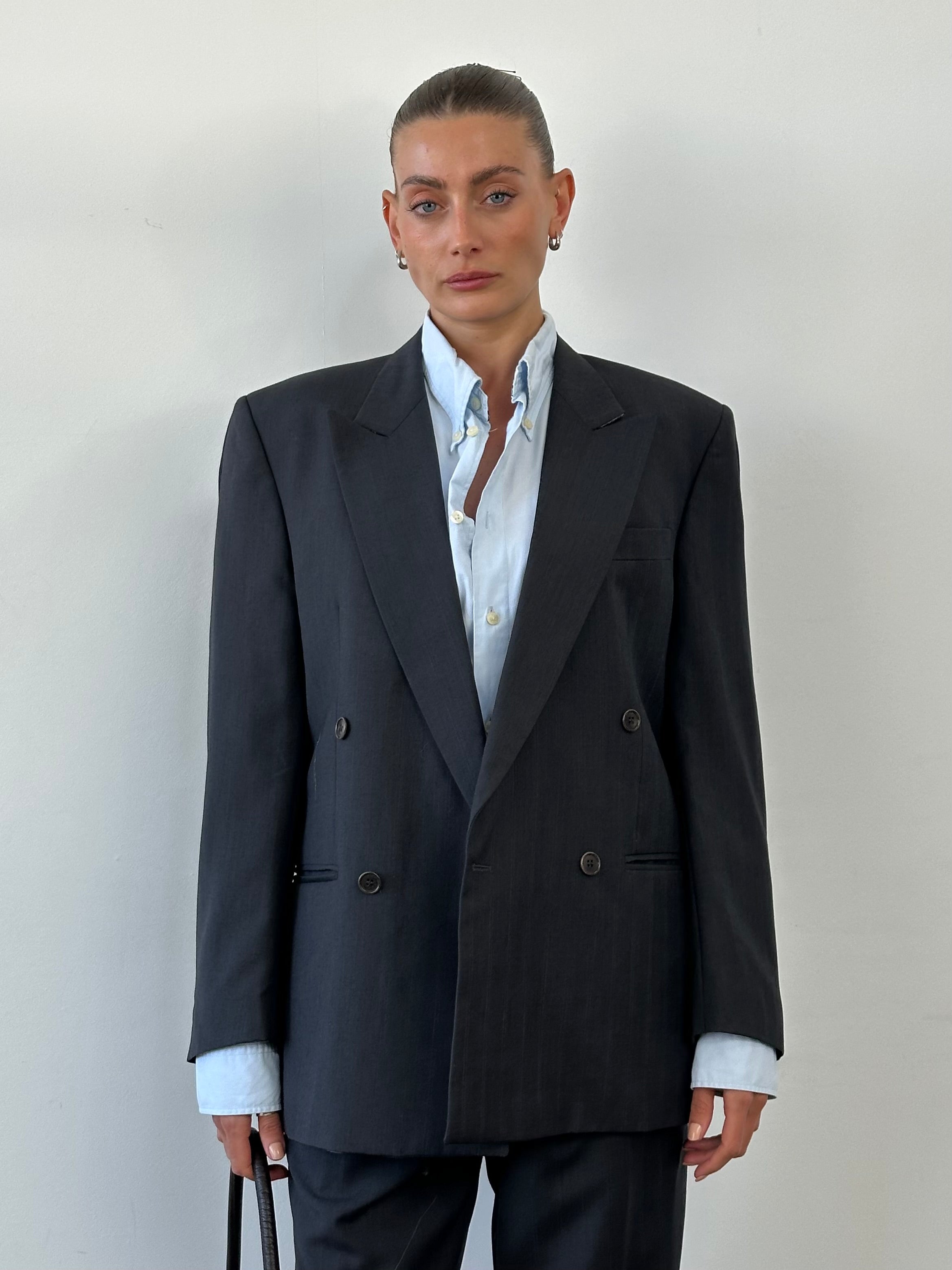 Italian Vintage Pure Wool Double Breasted Suit - 42R/W30 - SYLK