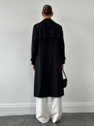 Vintage Pure Wool Single Breasted Belted Trench Coat - M - SYLK