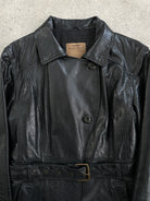 Conbipel Leather Belted Trench Coat - M - SYLK
