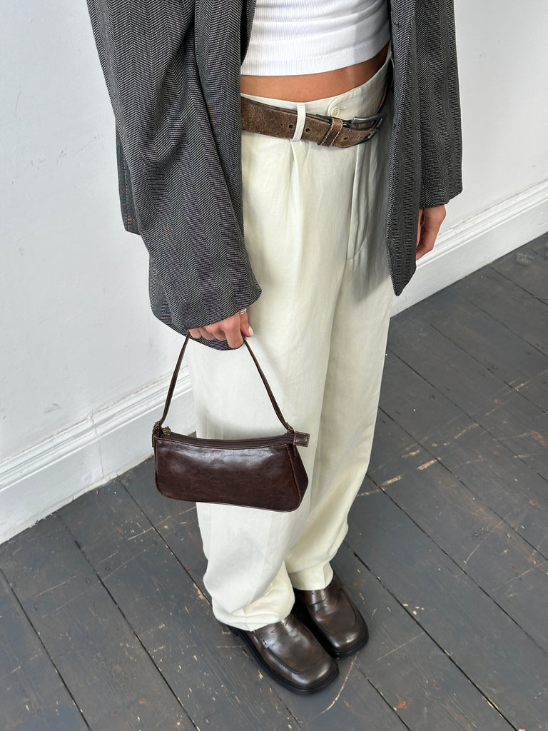 Vintage Faux Leather Shoulder Bag - SYLK