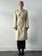 Christian Dior Paris Cotton Double Breasted Belted Trench Coat - 40R/XL - SYLK