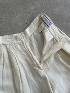 Gianni Versace 1980s Silk Linen High Waisted Trousers - W22 - SYLK