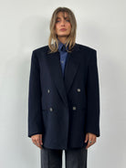Yves Saint Laurent 80s Brushed Wool Cashmere Logo Bespoke Blazer - 40R/L - SYLK