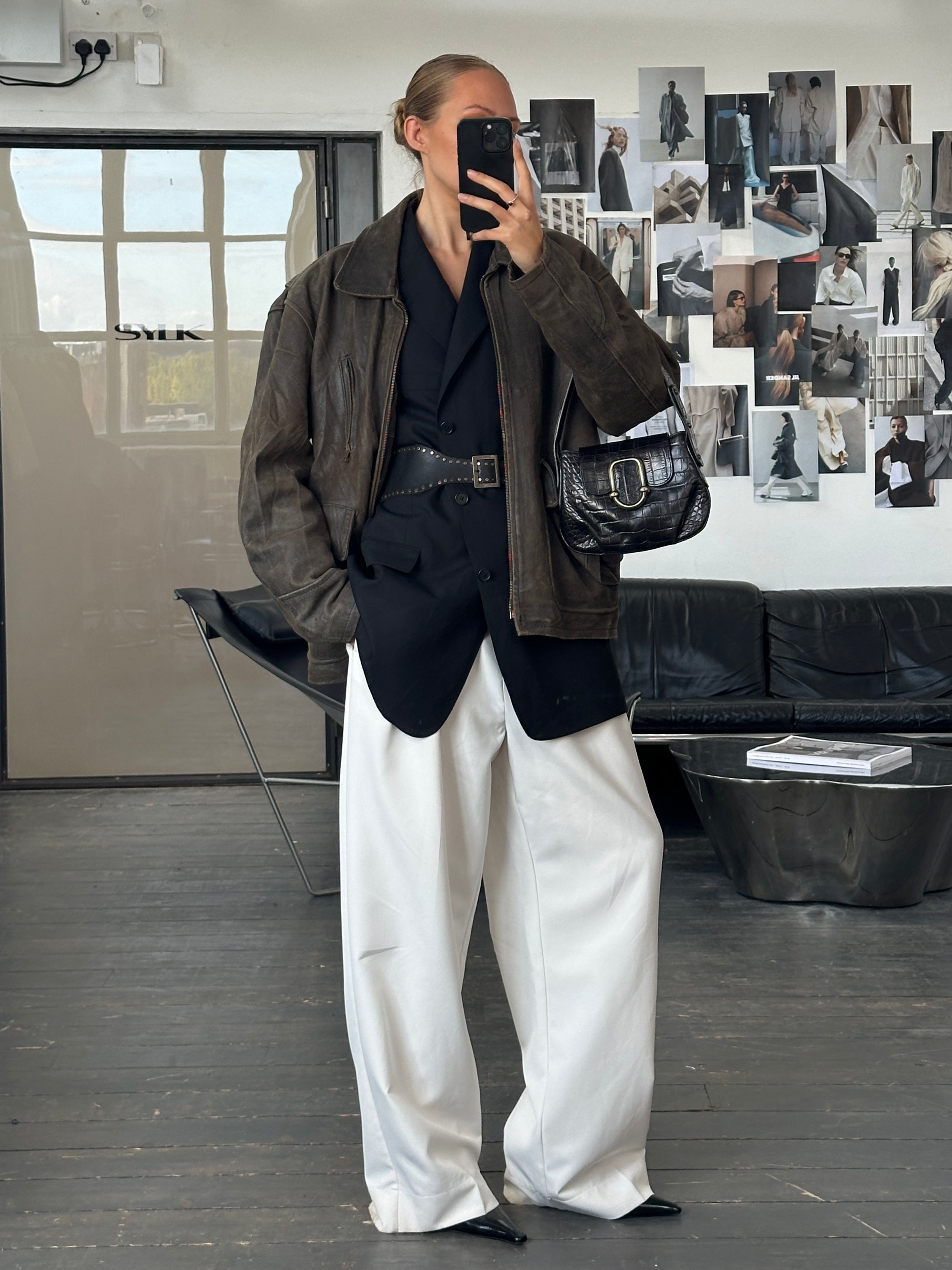 Vintage 1980s Chunky Studded Leather Belt - W32-34 - SYLK