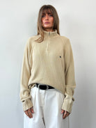 Burberry Pure Cotton Quarter Zip Logo Jumper - XL - SYLK