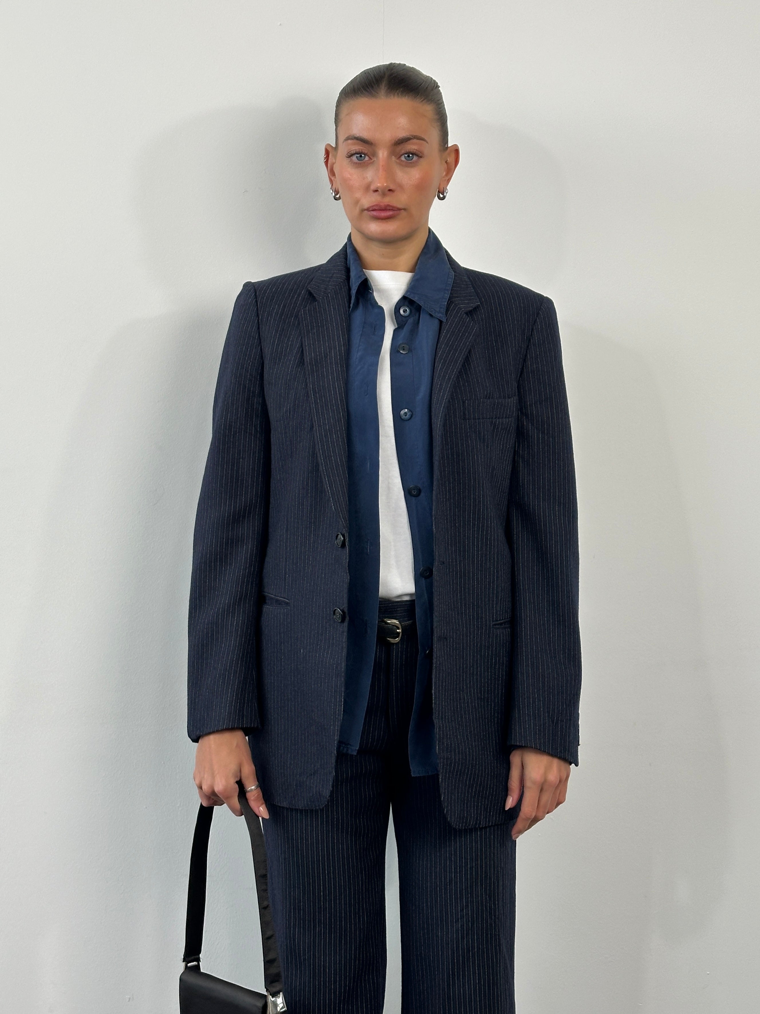 Vintage 1990s Pinstripe Pure Wool Suit - 38R/W28 - SYLK