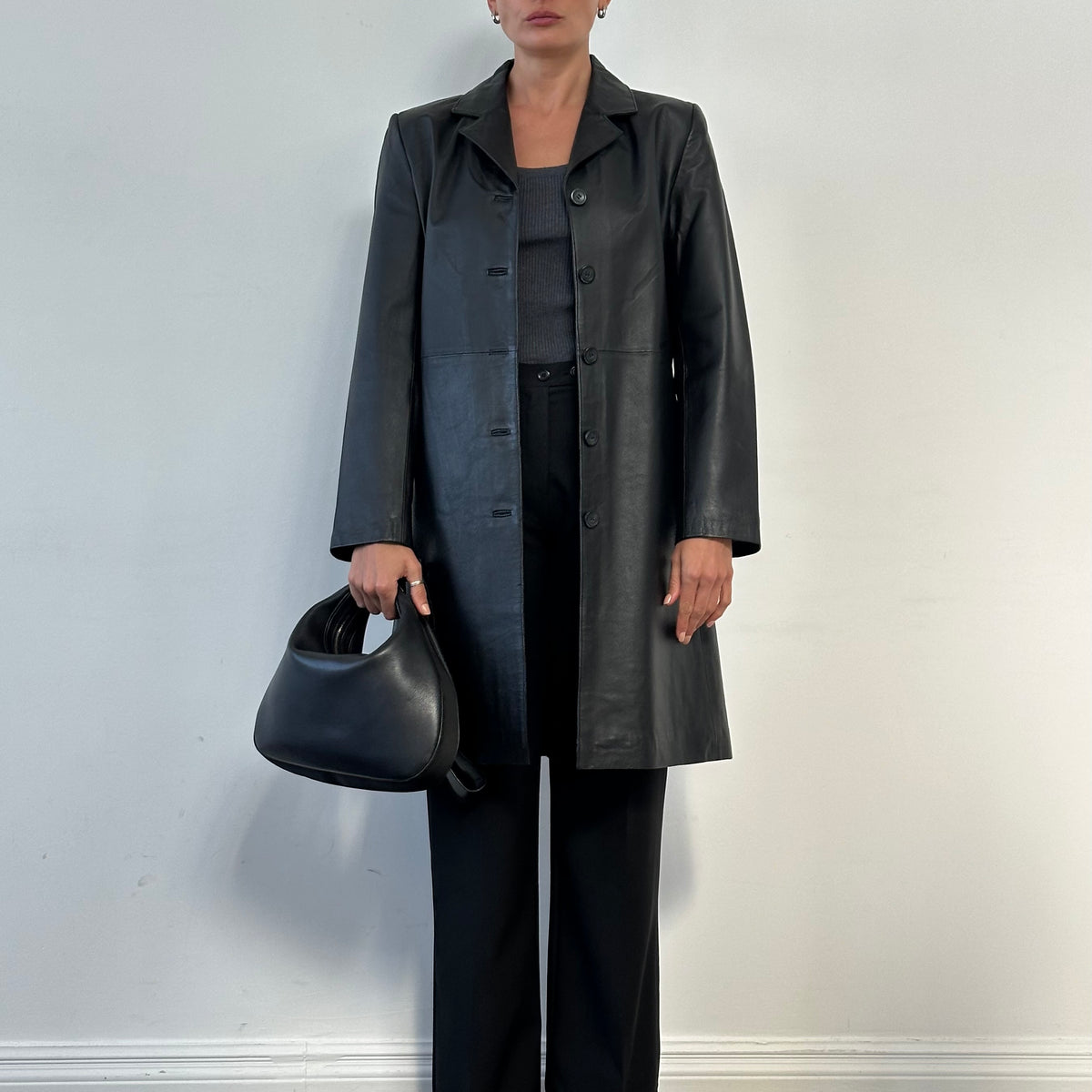 LEATHER TRENCH COAT MILK main image 1