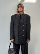 Gianni Versace Cashmere Wool Bespoke Button Check Blazer - L/XL - SYLK