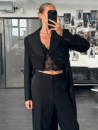 Vintage 1960s Wool Double Breasted Tuxedo Tailcoat Blazer - M - SYLK