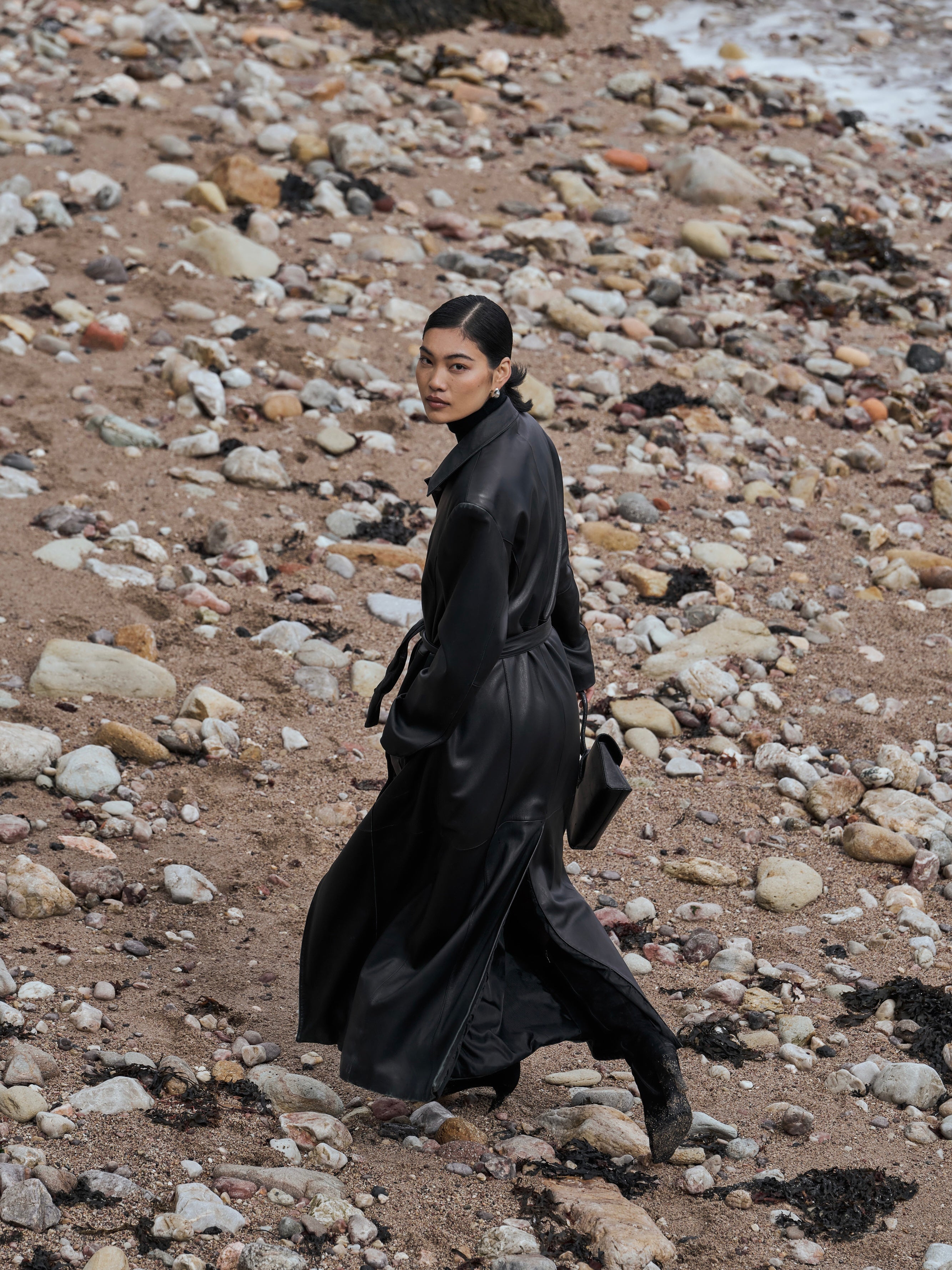 Vintage Floor Length Belted Leather Trench Coat - XL - SYLK