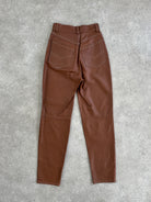 Italian Vintage Tapered Leg High Waisted Leather Trousers - W22 - SYLK
