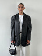 Versace Jeans Couture Bespoke Button Leather Blazer Jacket - XL - SYLK