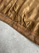 Vintage High Neck Suede Bomber Jacket - M - SYLK
