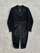 Vintage 1960s Wool Double Breasted Tuxedo Tailcoat Blazer - M - SYLK