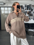 Burberry 1990s Wool Fair Isle Logo Polo Jumper - XL - SYLK