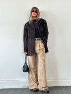 Emporio Armani Wool Fuzzy Stripe Blazer Coat - 42R/XL - SYLK