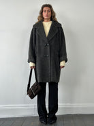 Max Mara Fuzzy Wool Alpaca Double Breasted Coat - XL - SYLK