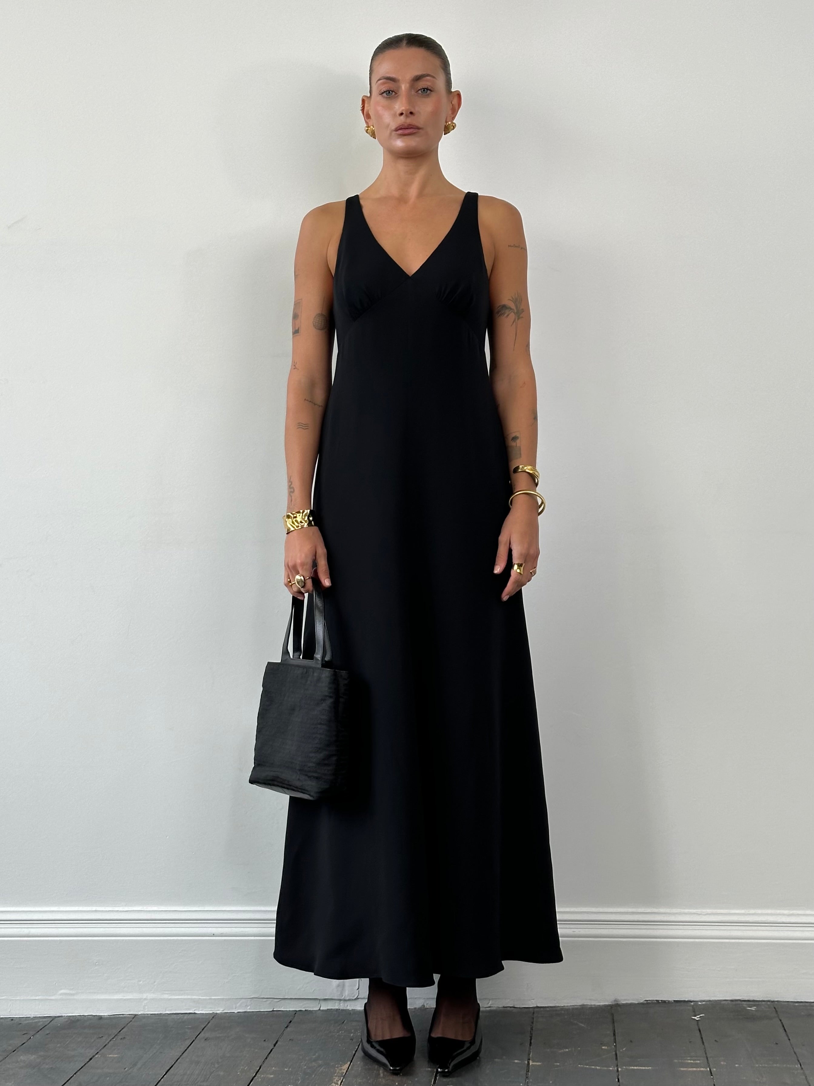Armani Collezioni A-line Pure Silk Maxi Dress - M/L - SYLK