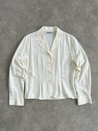 Italian Vintage Open Collar Fitted Blouse - M - SYLK