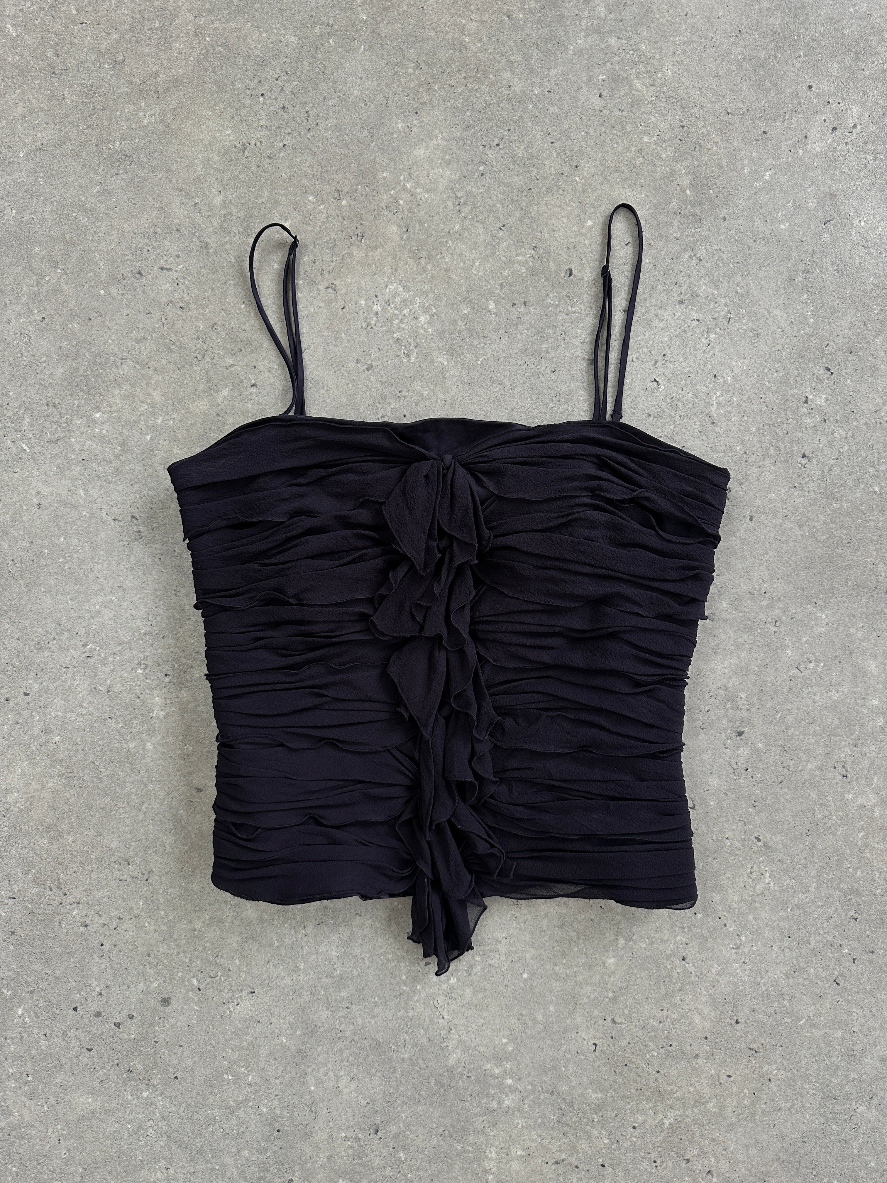 Vintage Pure Silk Ruffle Corset Top - M - SYLK