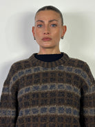 Armani Jeans Wool Check Knitted Jumper - XL - SYLK