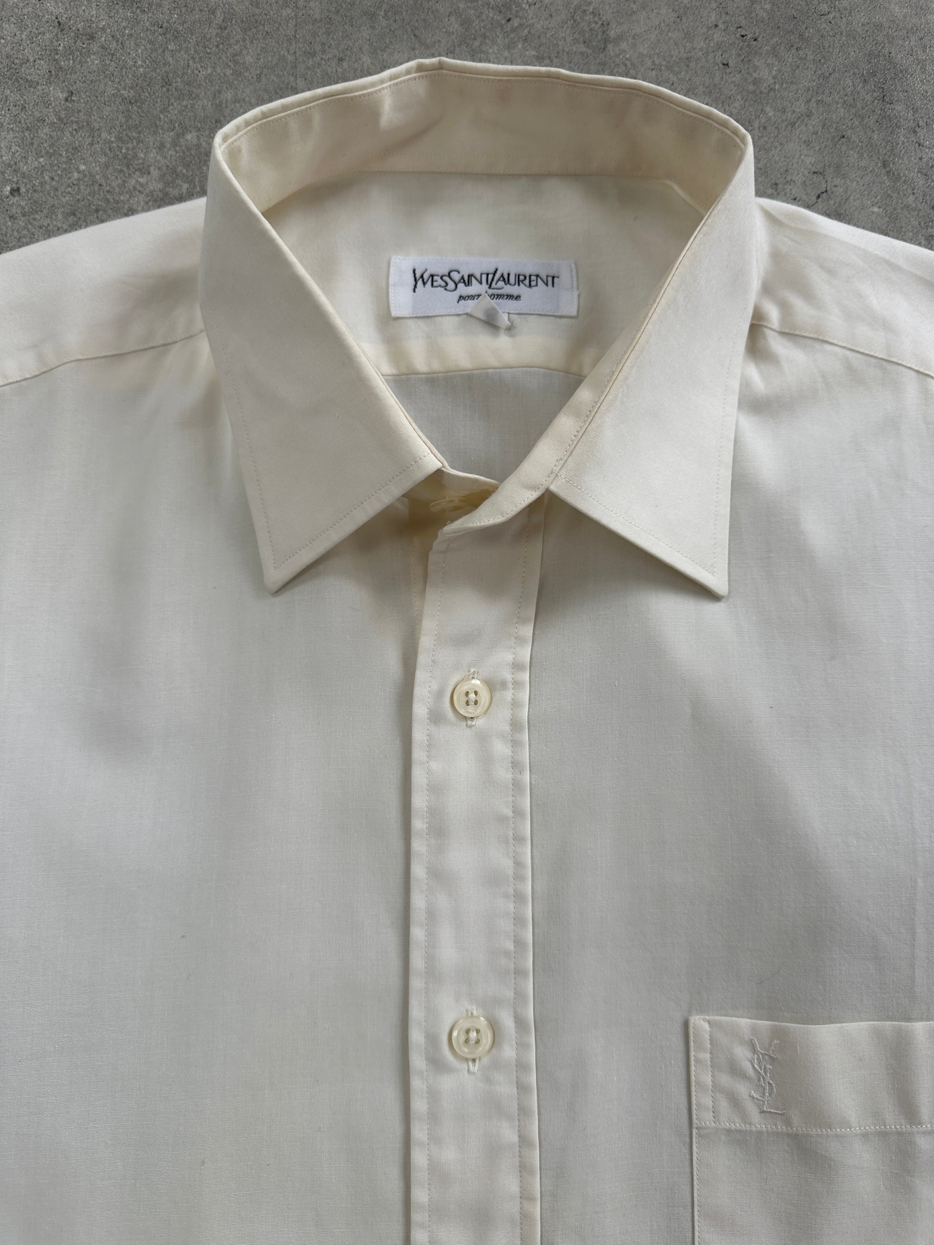 Yves Saint Laurent 2000s Cotton Short Sleeve Logo Shirt - L/XL - SYLK