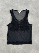 Armani Jeans Sheer Appliqué Vest Top - S - SYLK