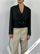 Vintage Cropped Double Breasted Blazer - M - SYLK