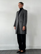 Emporio Armani Fuzzy Wool Mohair Single Breasted Coat - M - SYLK