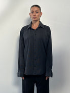 Yves Saint Laurent Stripe Pure Cotton Logo Shirt - XL - SYLK