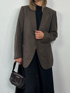 Yves Saint Laurent Circa 80s Wool Tweed Single Breasted Blazer - L - SYLK