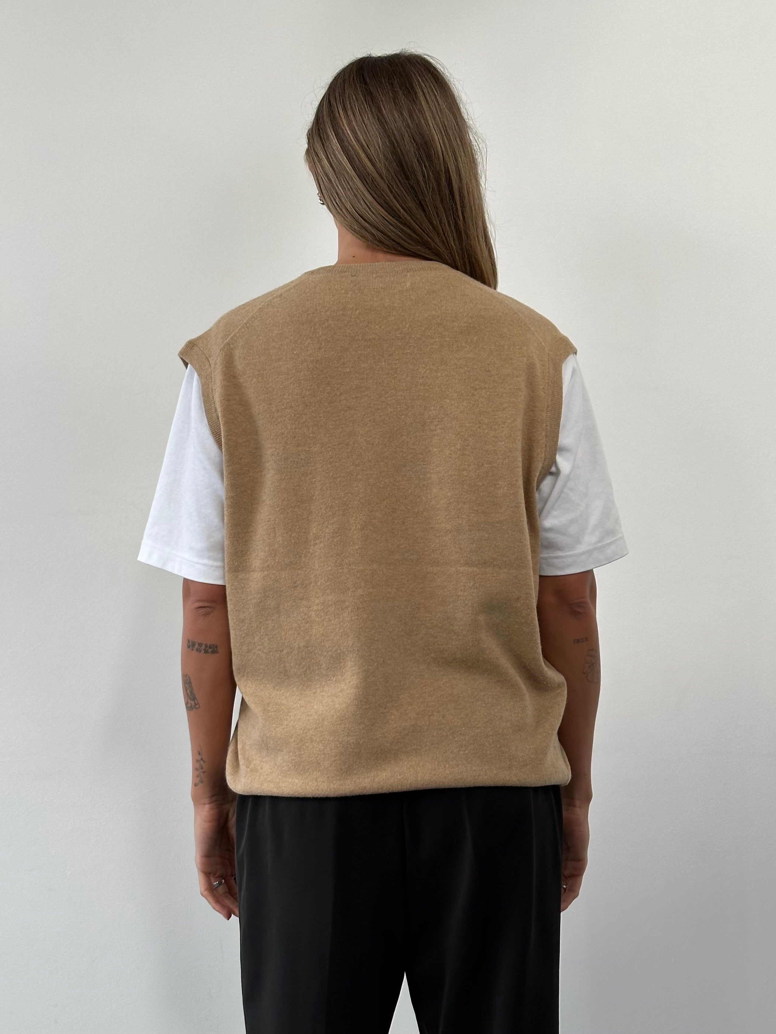 Vintage Scottish Pure Wool Sleeveless Vest Jumper - L - SYLK