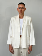 Vintage Pure Silk Minimal Blazer - S/M - SYLK