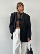 Italian Vintage Pure Wool Shawl Tuxedo Blazer - 46R/XXL - SYLK