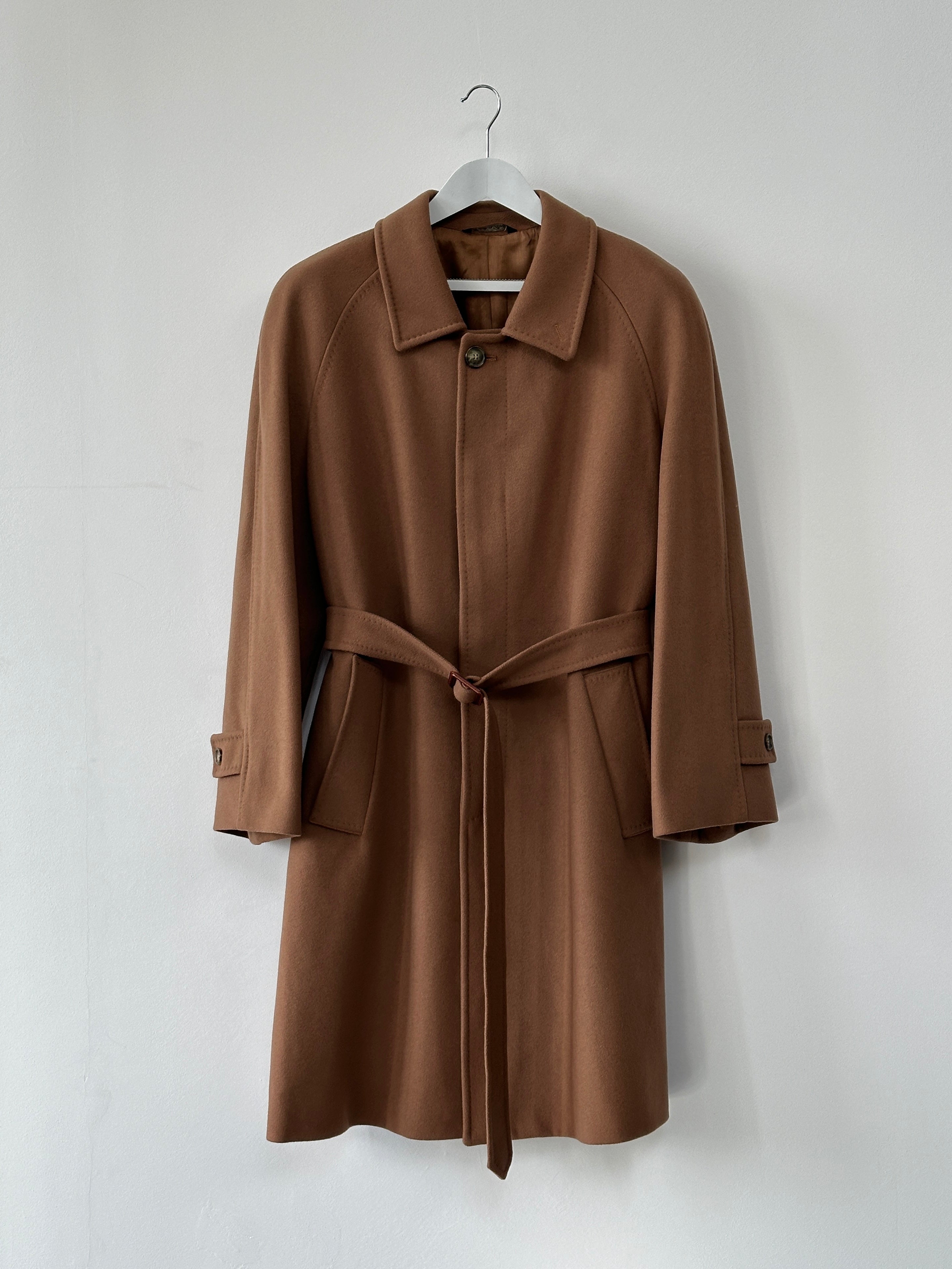 Italian Vintage Wool Cashmere Belted Coat - XL - SYLK