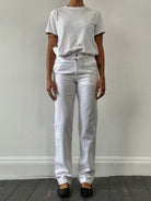 Vintage Linen Cotton Straight Leg High Waisted Trousers - W28 - SYLK