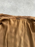 Vintage High Neck Suede Bomber Jacket - M - SYLK