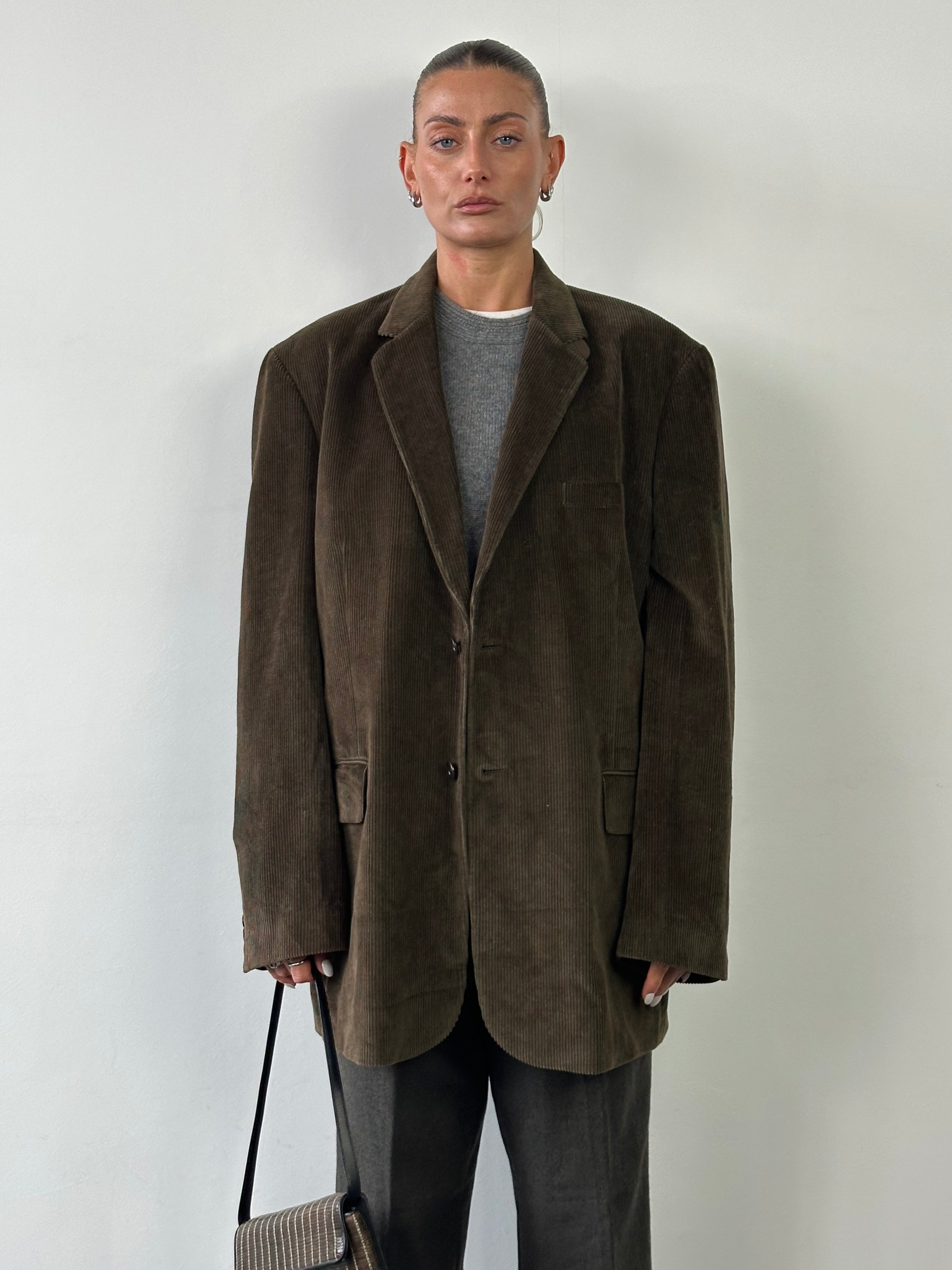 Vintage Corduroy Single Breasted Blazer - XXL - SYLK