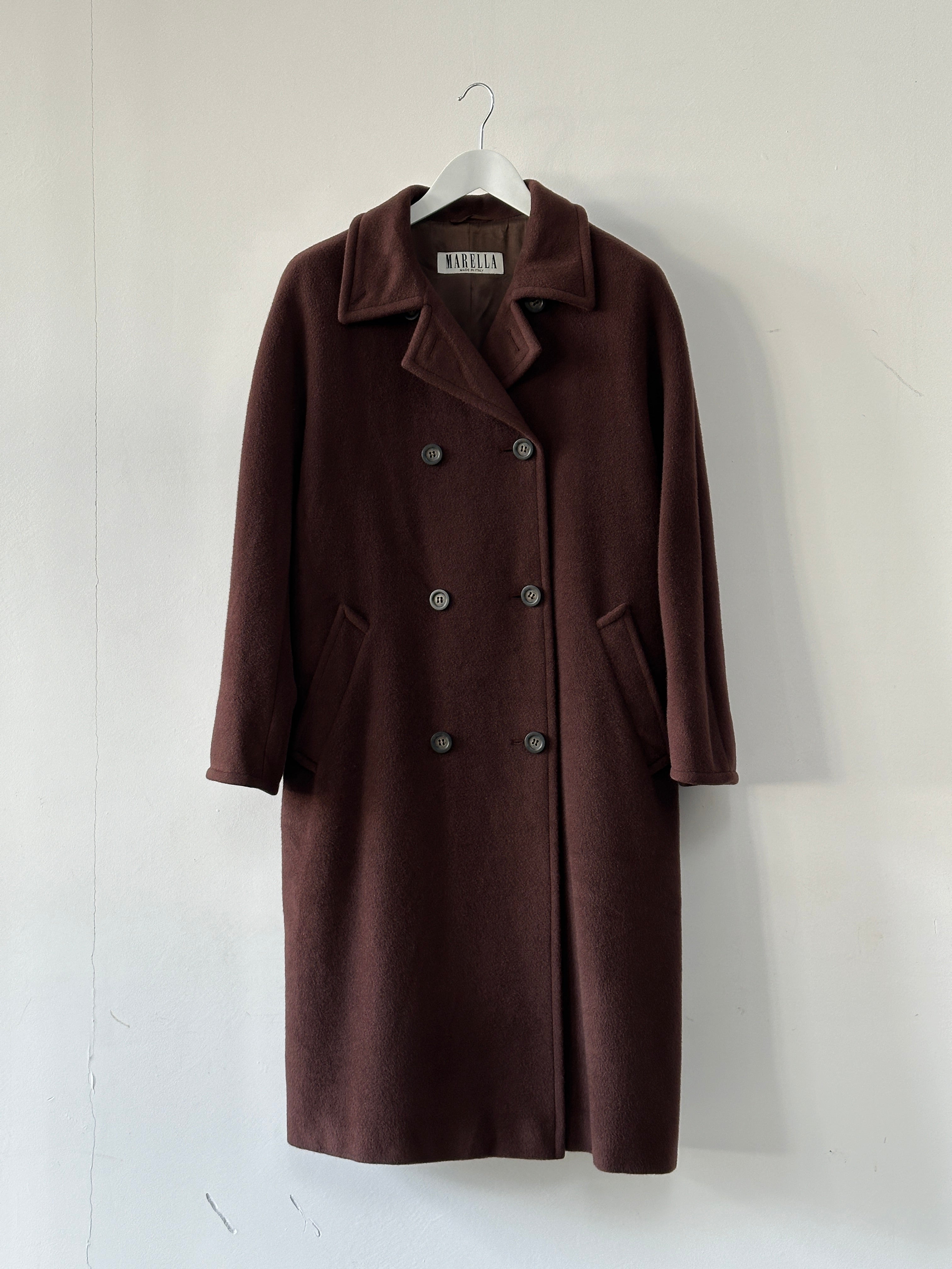 Marella Wool Cashmere Double Breasted Coat - L - SYLK