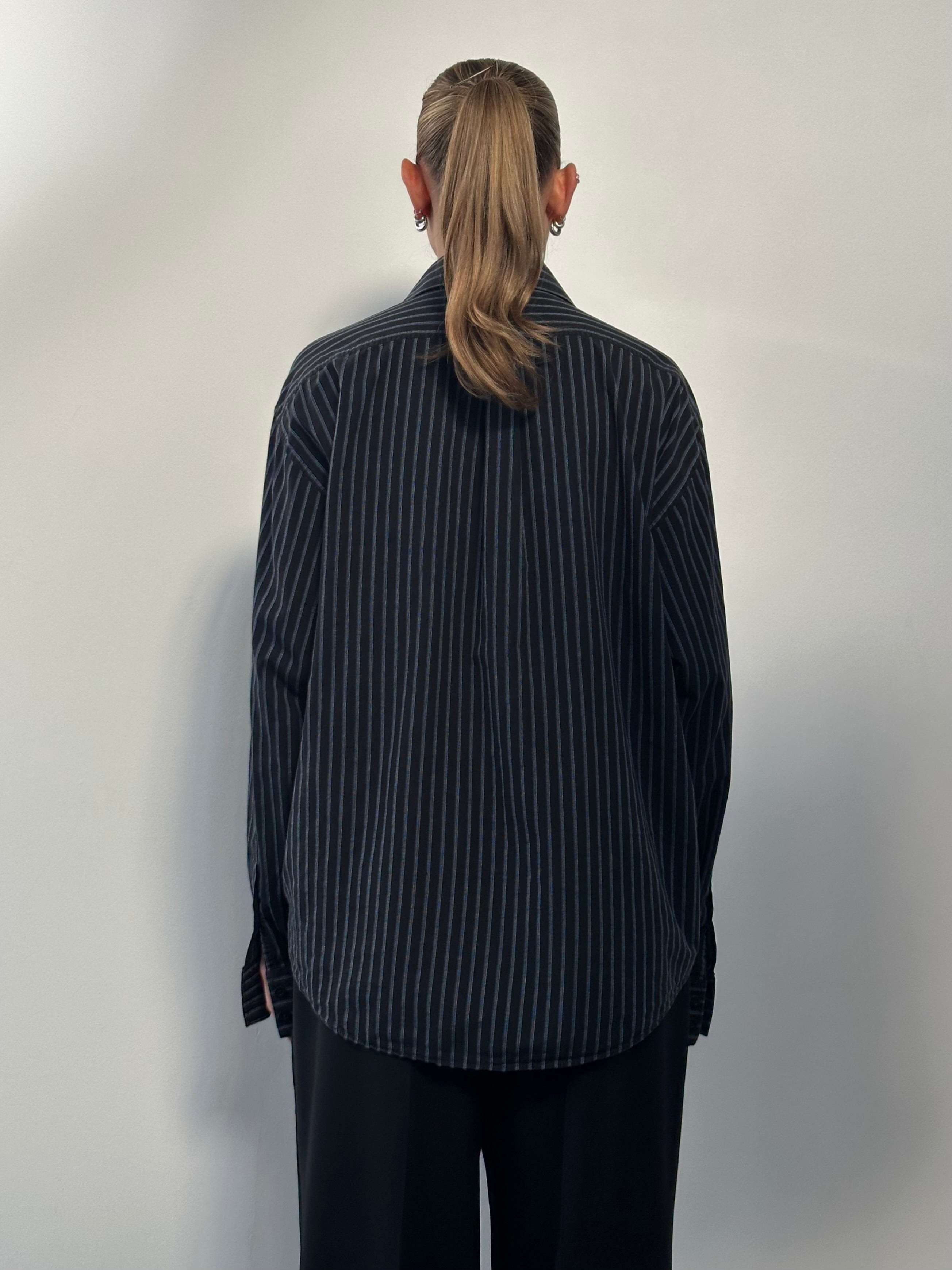 Yves Saint Laurent Stripe Pure Cotton Logo Shirt - XL - SYLK