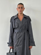 Yves Saint Laurent Cotton Double Breasted Belted Trench Coat - XL - SYLK