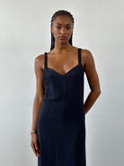 Max Mara Pure Silk V Neck Maxi Dress - M - SYLK