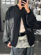 Pierre Cardin 1990s Pure Silk Bomber Jacket - XL - SYLK